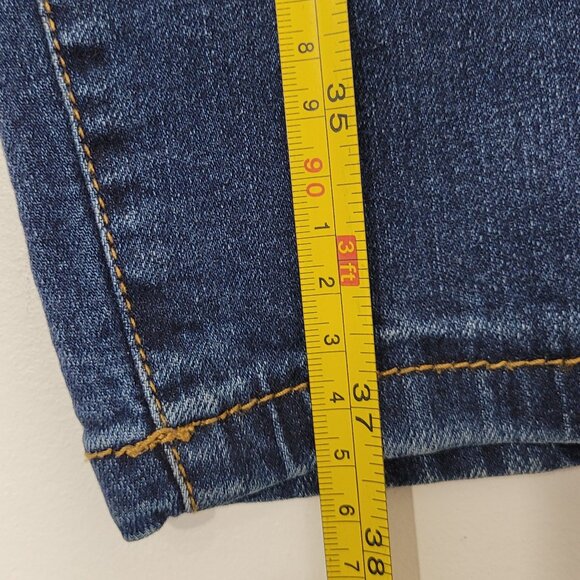 Refuge Women's Blue Denim Distressed Mid Rise Front Zipper Casual Skinny Jeans - Picture 9 of 12